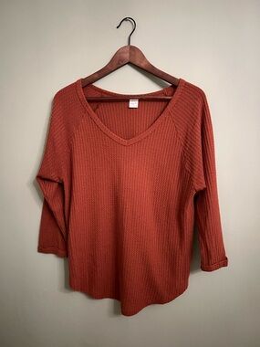 Studio Ko L.A. Waffle Knit Top - Brick